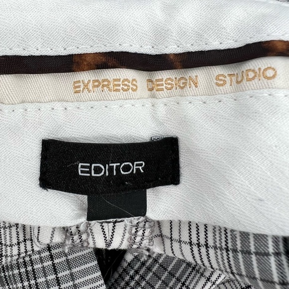 Express Design Studio White Black Plaid Boot Cut Pants Size 30 Women’s - Picture 2 of 8